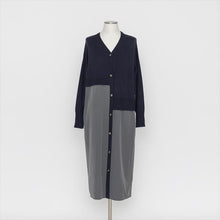 Load image into Gallery viewer, ニット切り替え ロングカーディガン3252218C
