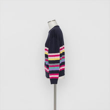 将图片加载到图库查看器,マルチボーダー ニットプルオーバー3252413A