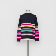 将图片加载到图库查看器,マルチボーダー ニットプルオーバー3252413A