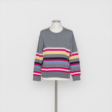 将图片加载到图库查看器,マルチボーダー ニットプルオーバー3252413A