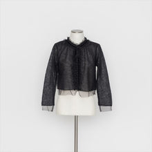画像をギャラリービューアに読み込む, モヘアMIXチュールカーディガン5252019C