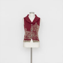 画像をギャラリービューアに読み込む, 街並み柄 ニットベスト5252113A