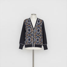 画像をギャラリービューアに読み込む, 小花柄ニットカーディガン5252121C