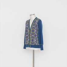 画像をギャラリービューアに読み込む, 小花柄ニットカーディガン5252121C