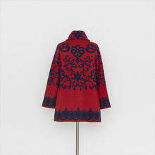 将图片加载到图库查看器,花柄ジャカードニットコート5252331D