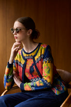 画像をギャラリービューアに読み込む, 5255105C バードジャカードニットカーディガン