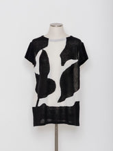 画像をギャラリービューアに読み込む, 5255113A リーフ柄 インターシャニット ロングプルオーバー