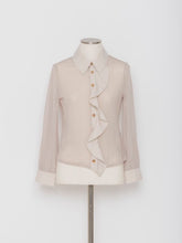 将图片加载到图库查看器,5255221C フリルデザイン チュールブラウス