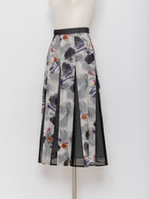 画像をギャラリービューアに読み込む, 5255226E 水彩柄 切り替えフレアスカート