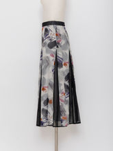 画像をギャラリービューアに読み込む, 5255226E 水彩柄 切り替えフレアスカート