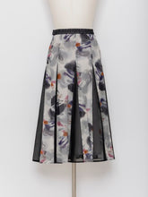 画像をギャラリービューアに読み込む, 5255226E 水彩柄 切り替えフレアスカート