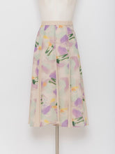 画像をギャラリービューアに読み込む, 5255226E 水彩柄 切り替えフレアスカート