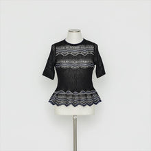 Load image into Gallery viewer, 地柄ニットプルオーバー5246112A
