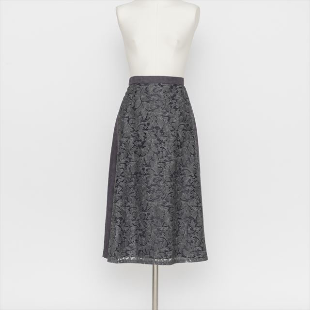 レースプリント 台形スカート5252043E