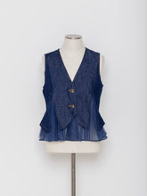 Load image into Gallery viewer, 5255014H Denim switching short vest
