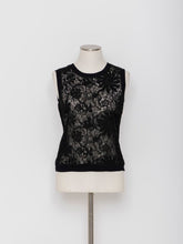 画像をギャラリービューアに読み込む, 5255030A 花柄レース刺繍ノースリーブプルオーバー
