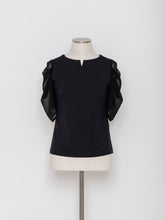 画像をギャラリービューアに読み込む, 5255033A 袖シフォンエレガントTシャツ
