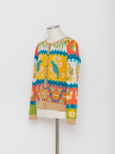 画像をギャラリービューアに読み込む, 5255105C バードジャカードニットカーディガン
