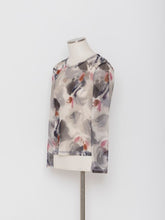 Load image into Gallery viewer, 5255224A Watercolor pattern round neck tulle pullover

