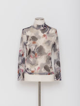 Load image into Gallery viewer, 5255225A Watercolor pattern high neck tulle pullover
