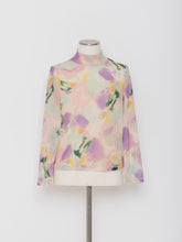 Load image into Gallery viewer, 5255225A Watercolor pattern high neck tulle pullover
