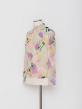 Load image into Gallery viewer, 5255225A Watercolor pattern high neck tulle pullover
